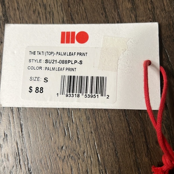 Solid and striped Tati Palm Leaf Print Bikini Top Size Small NWT 🌴 - Picture 3 of 6